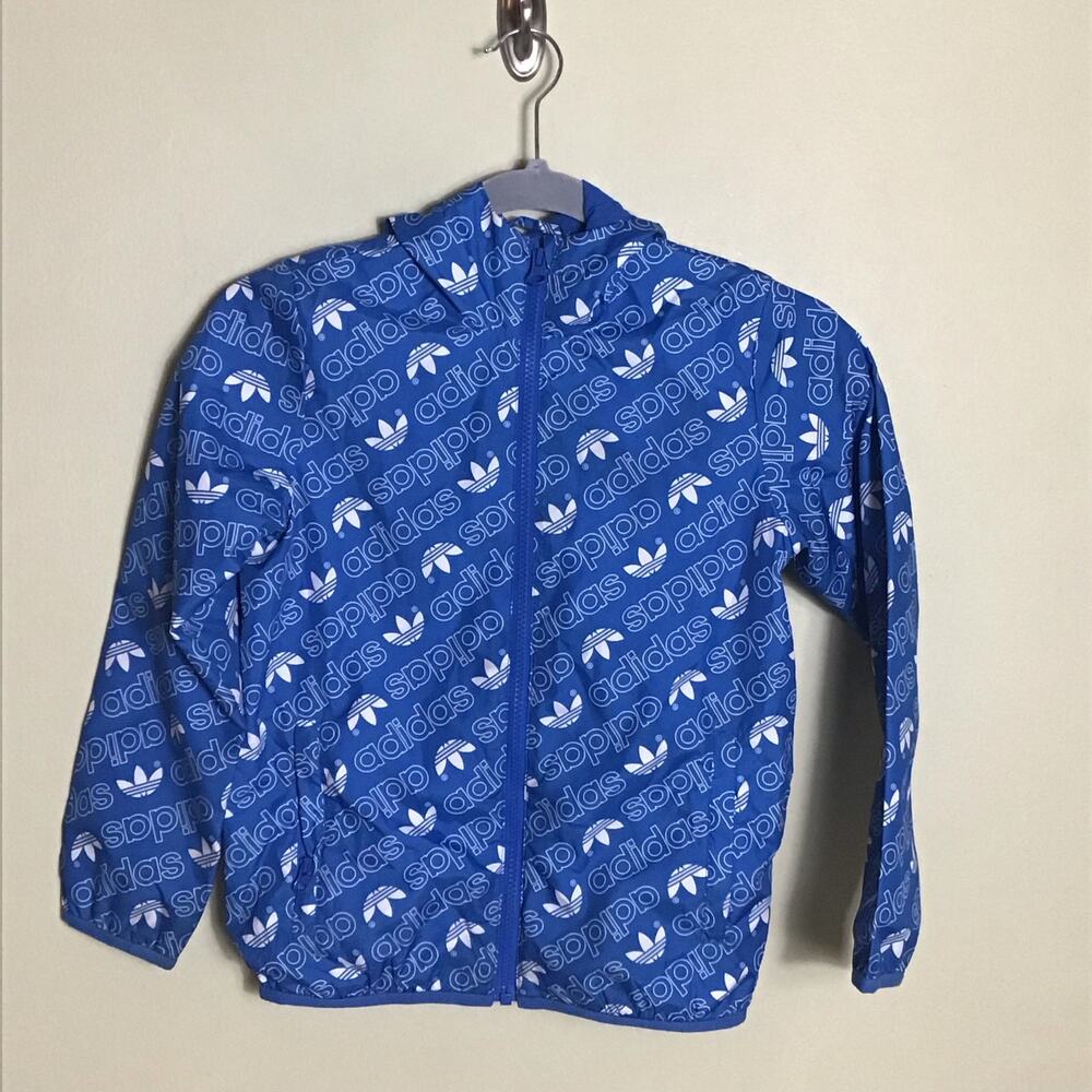 Adidas Original Boys   Blue/White Monogram Hoddie Jacket  Boys Sizes XS/4-5  EUC - Picture 4 of 7